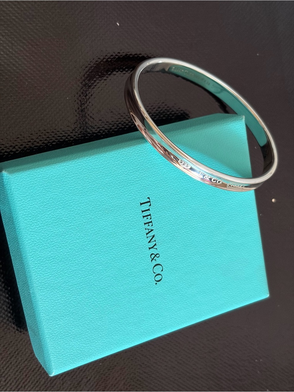 Tiffany & Co. Sterling Silver Bangle with Iconic Blue Box